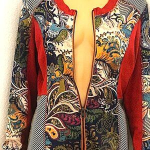Women's Sweater Colorful Cardigan with Front Zipper. Light Weight Size M or L